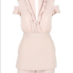 Maje ruffled v neck romper NWT